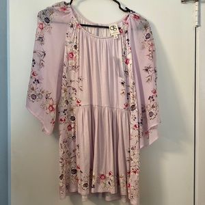 Anthropologie One September lavender Peplum blouse